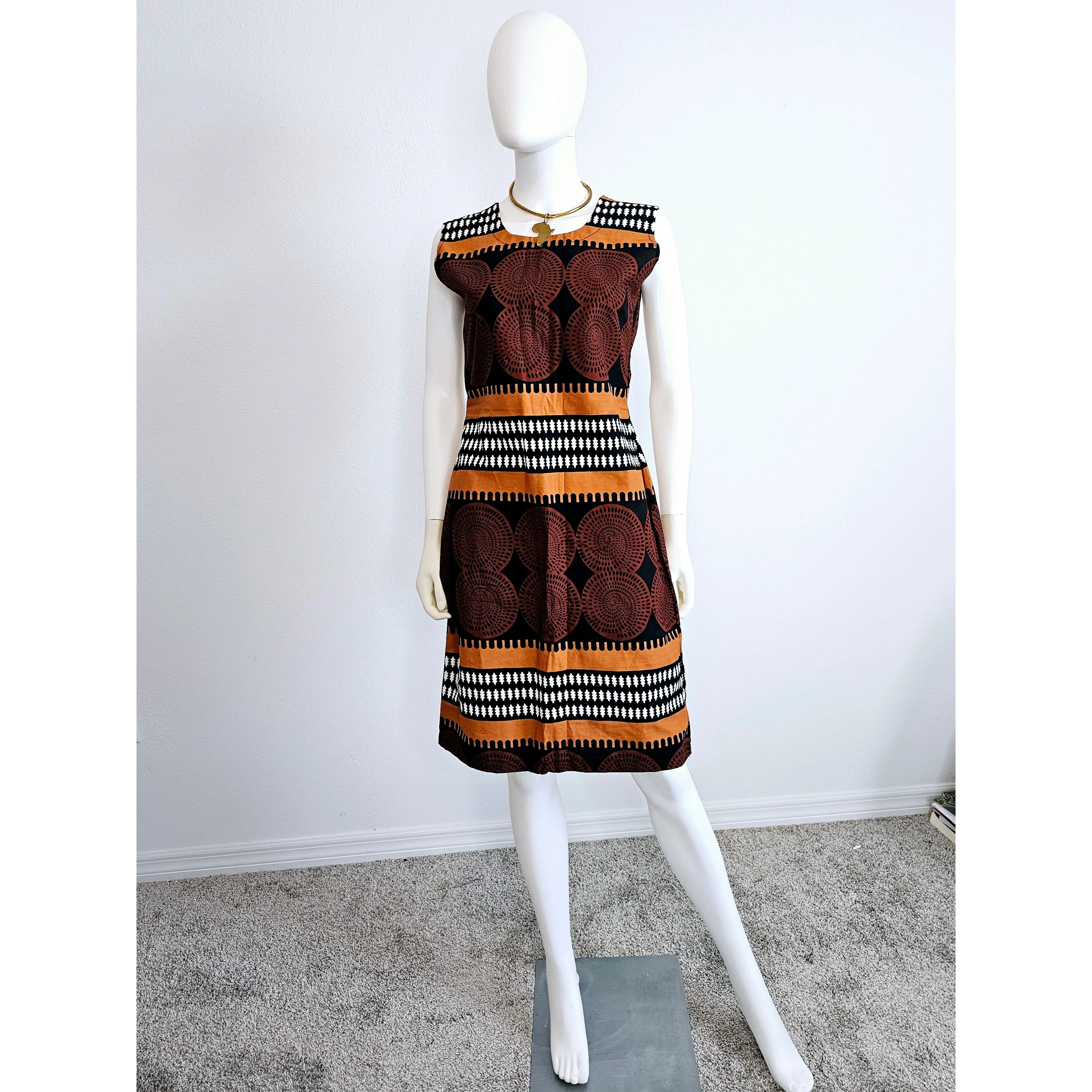 African Ankara Kitenge Two Piece Dress Suit Set - Made in Kenya