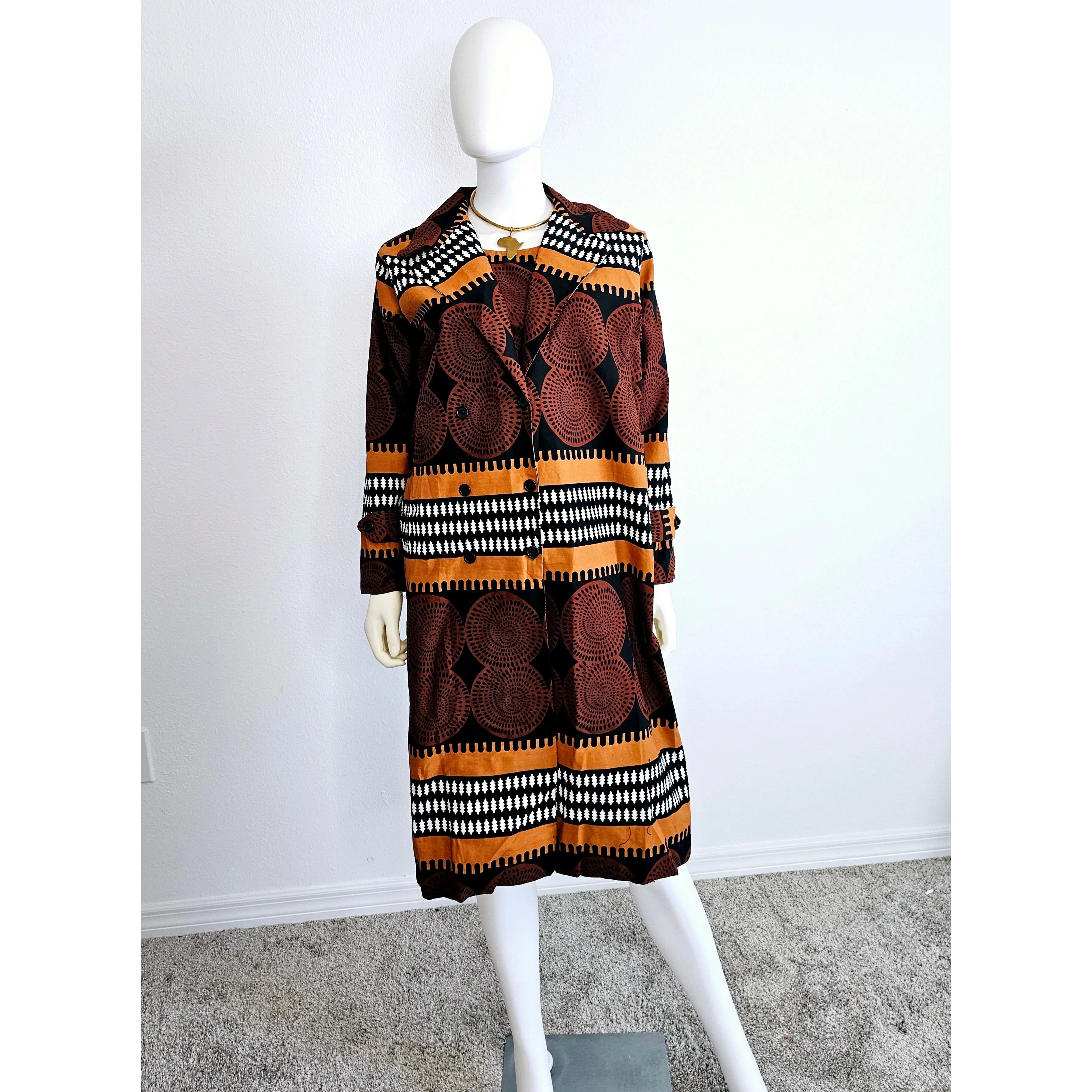 African Ankara Kitenge Two Piece Dress Suit Set - Made in Kenya