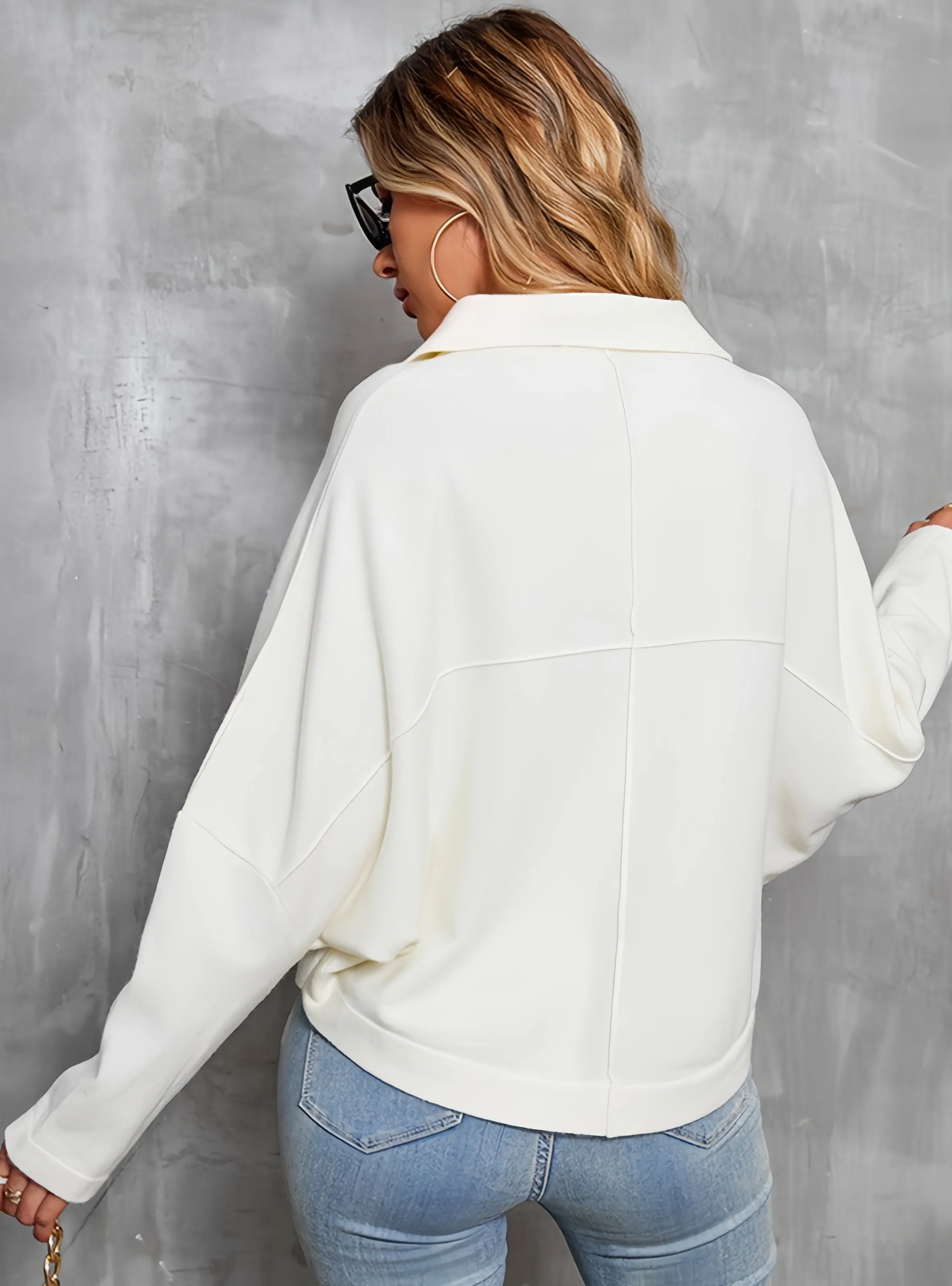 Bat Sleeve Casual Loose Sweater Coat