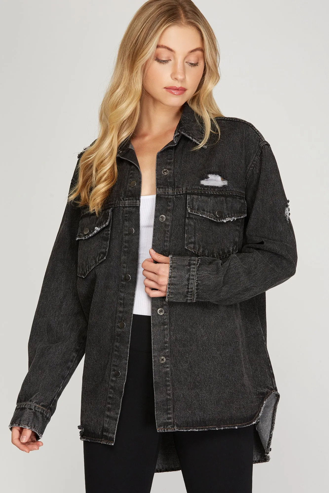 Black Denim Shacket