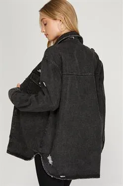 Black Denim Shacket