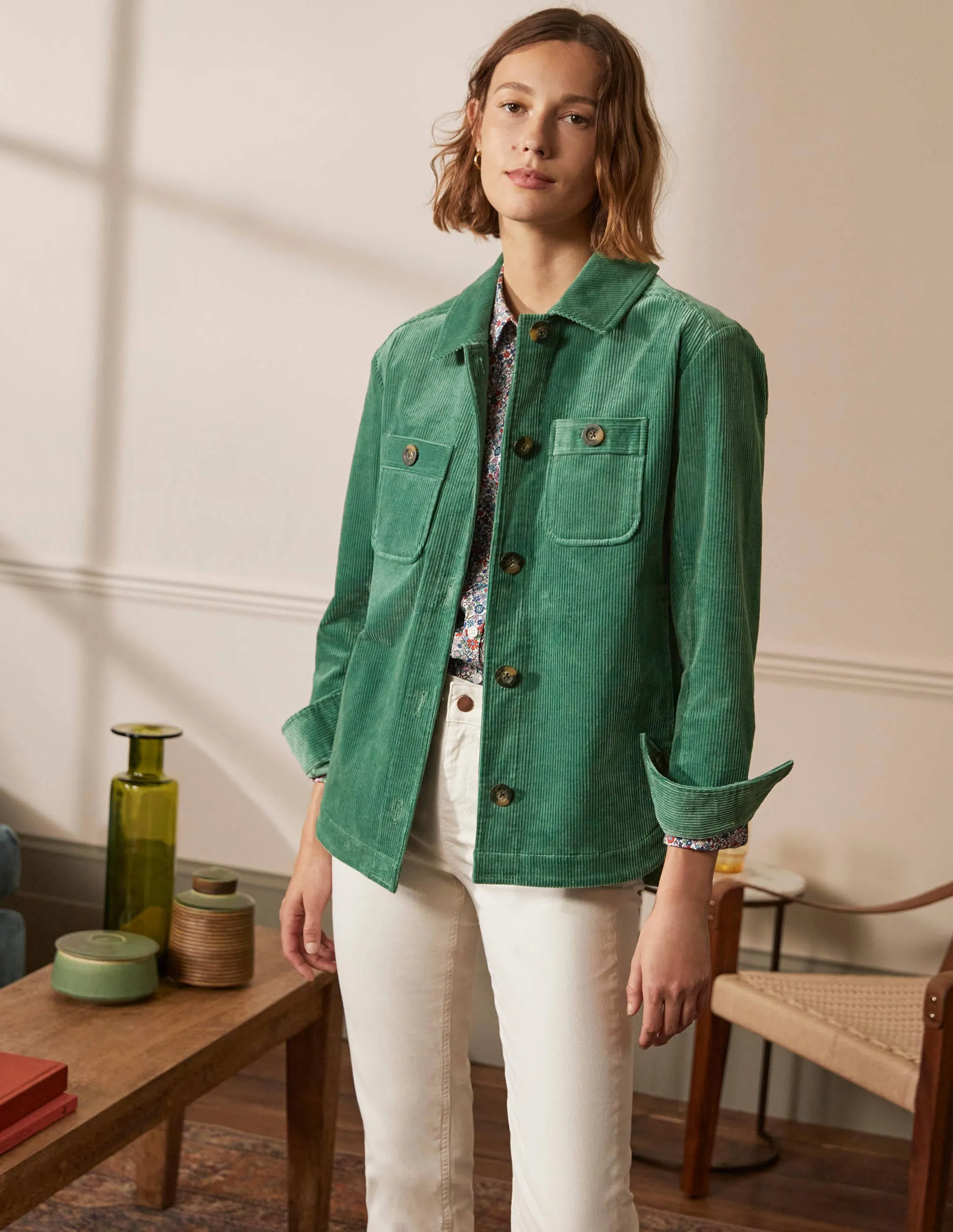 Cord Shacket-Sage Green