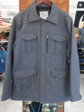 Cripple Creek CR42066 Mens Quilted Light Weight Wool Melton Coat Grey