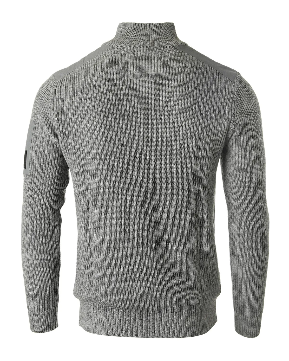 Free 3-day Shipping - ZIMEGO Mens Long Sleeve Pullover Quarter Zip Mock Neck Polo Sweater