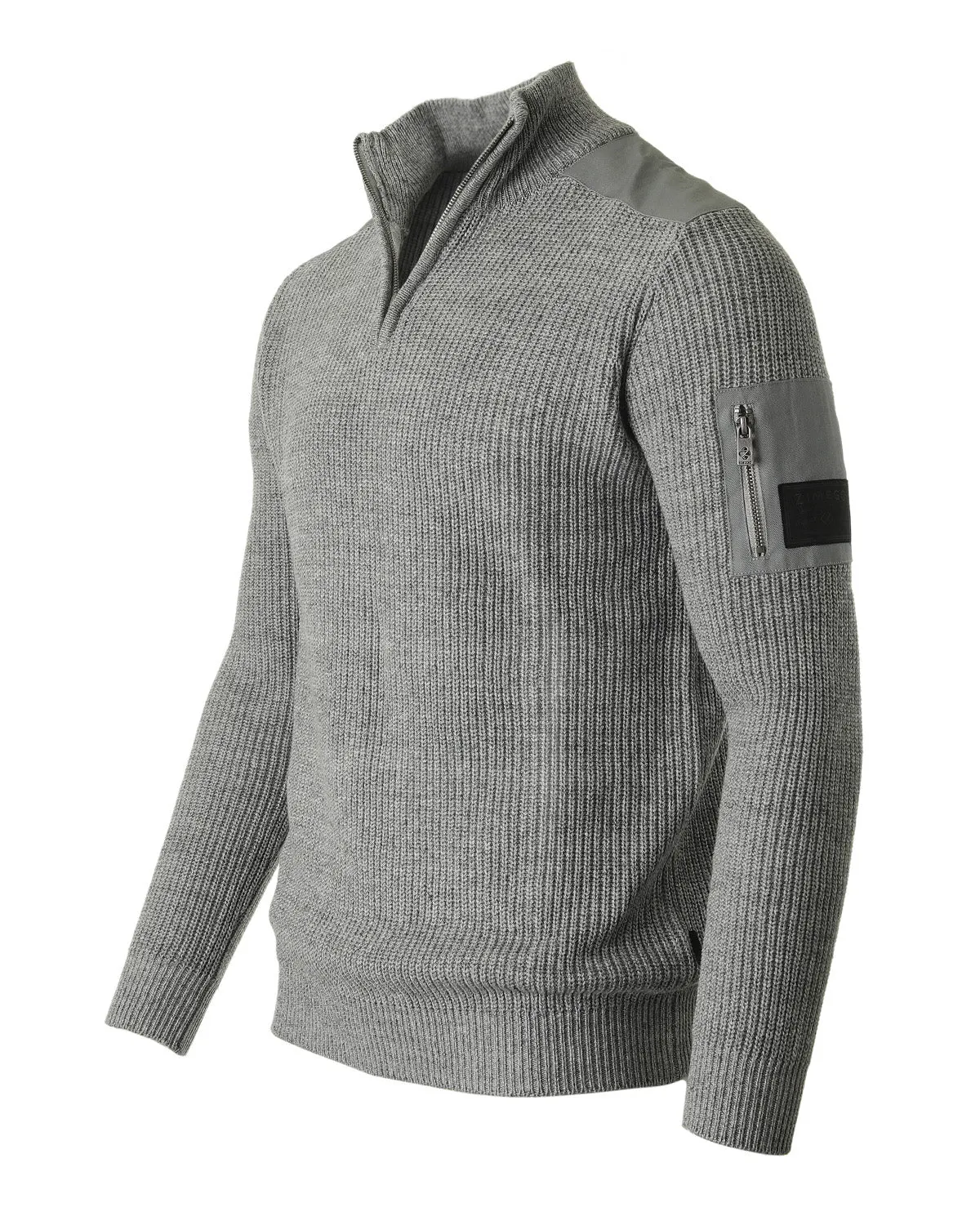 Free 3-day Shipping - ZIMEGO Mens Long Sleeve Pullover Quarter Zip Mock Neck Polo Sweater
