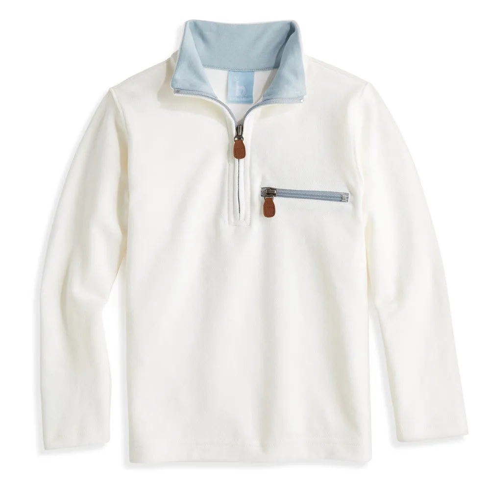 Half-zip Pullover | Ivory Pique