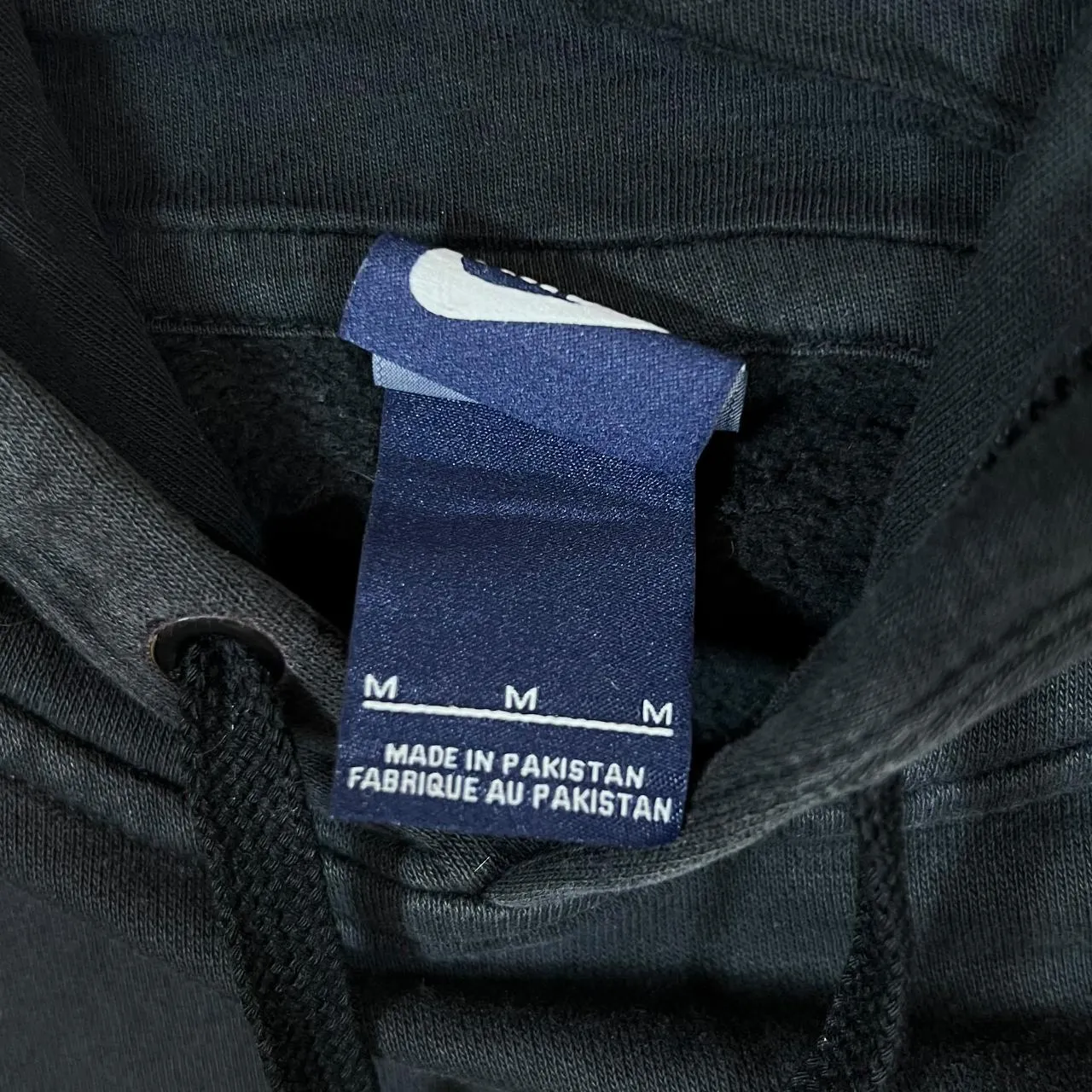 NIKE Classic Mini Embroidered Logo Faded Black Pullover Hoodie