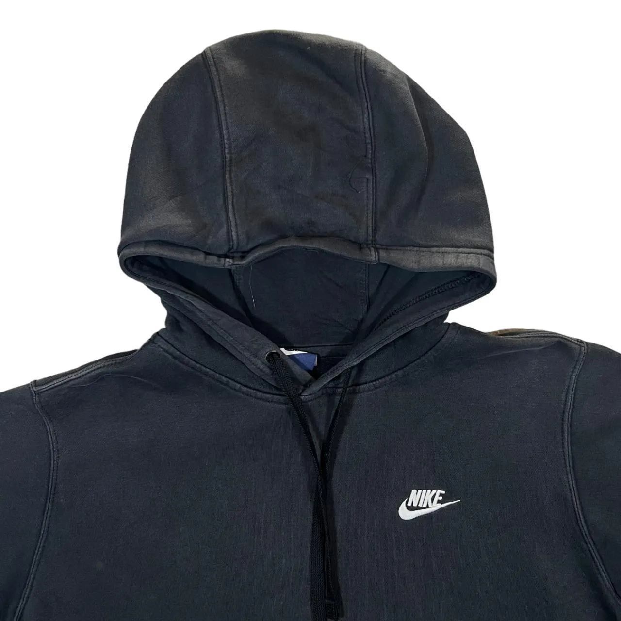 NIKE Classic Mini Embroidered Logo Faded Black Pullover Hoodie