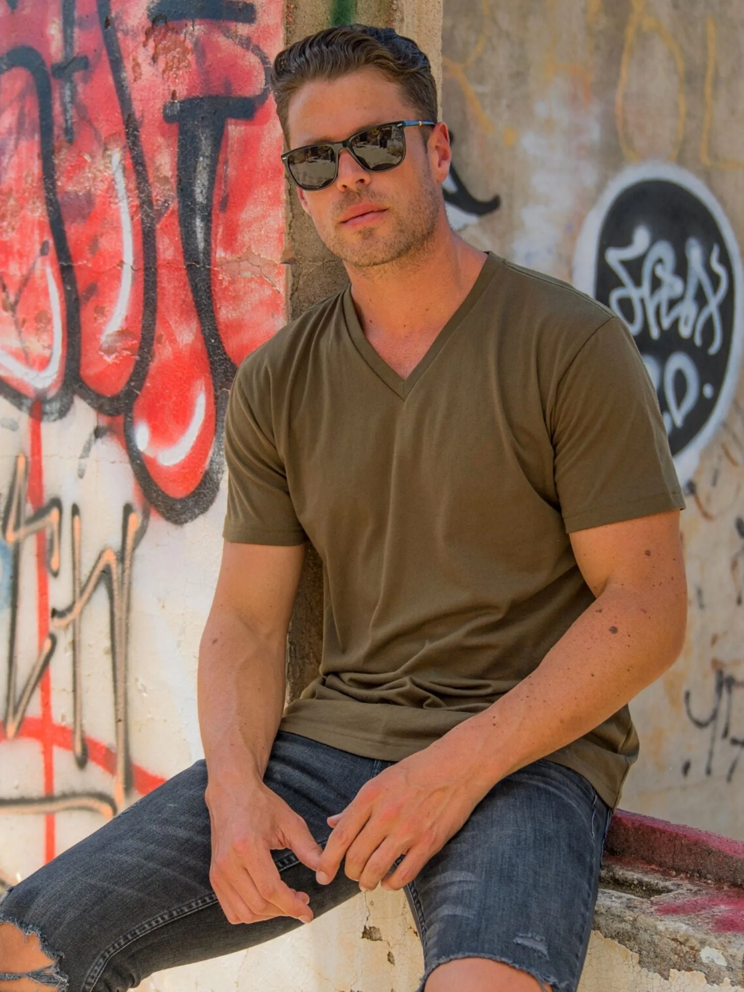 Olive V-Neck FINAL SALE