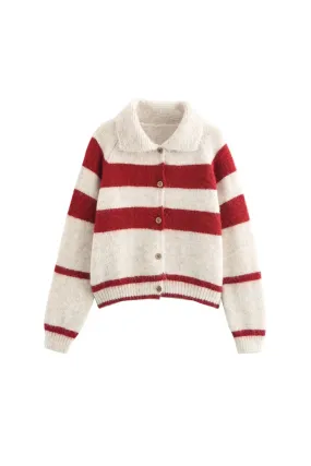 'Paige' Collared Striped Knit Sweater