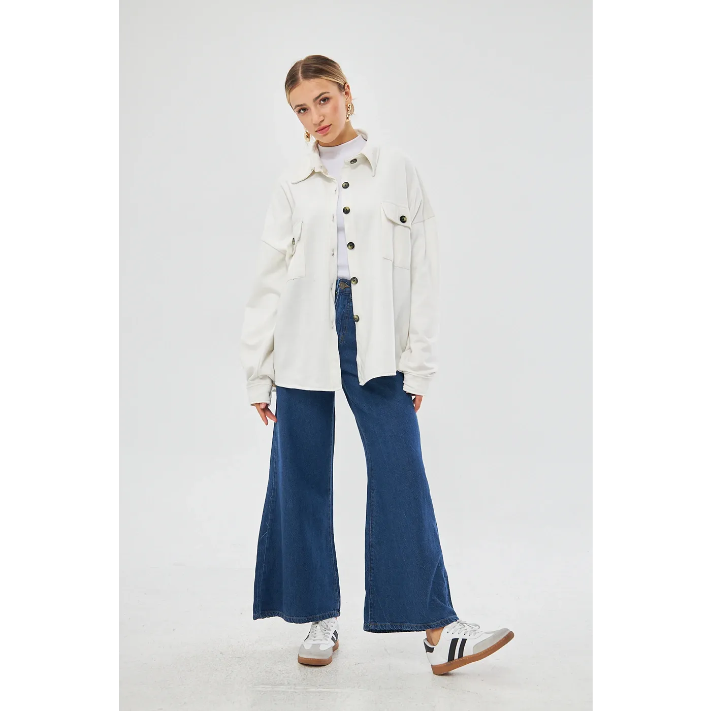 White Oversized Shacket