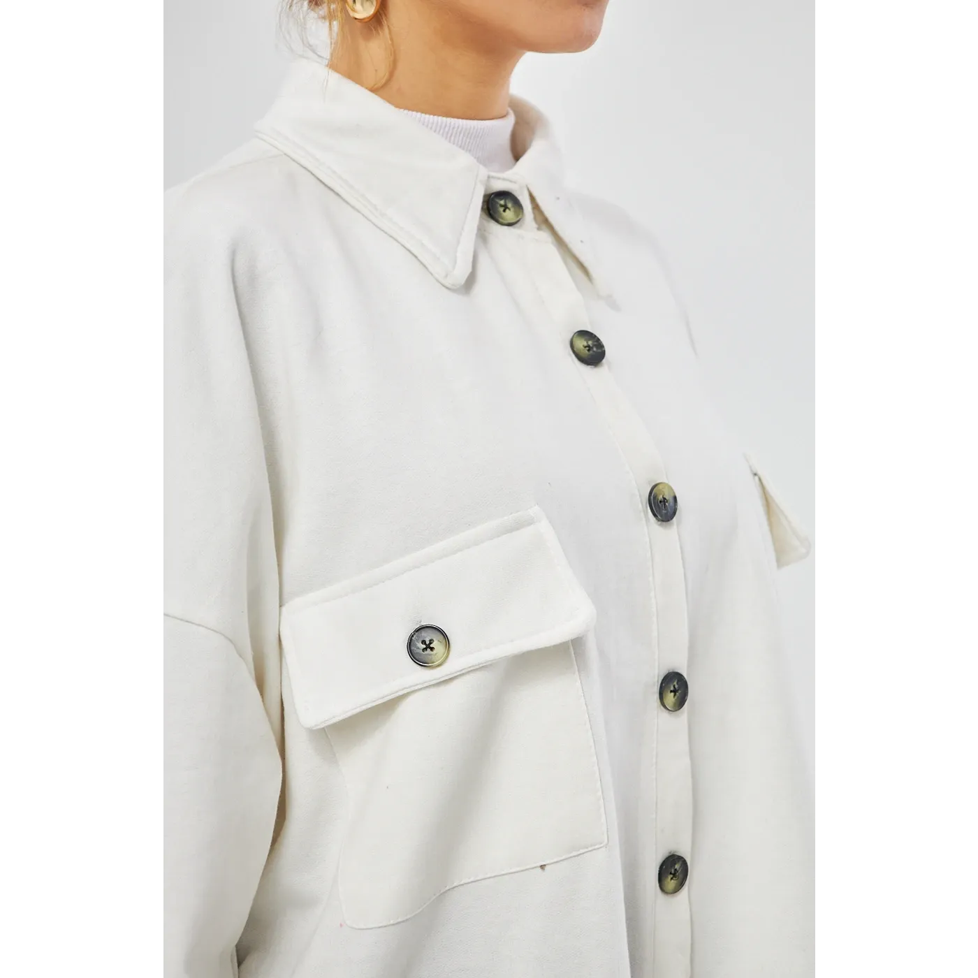 White Oversized Shacket