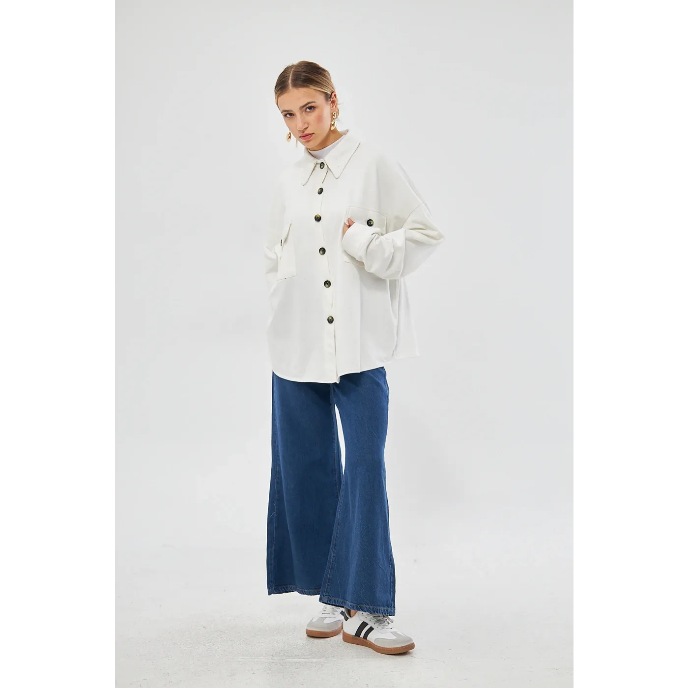 White Oversized Shacket